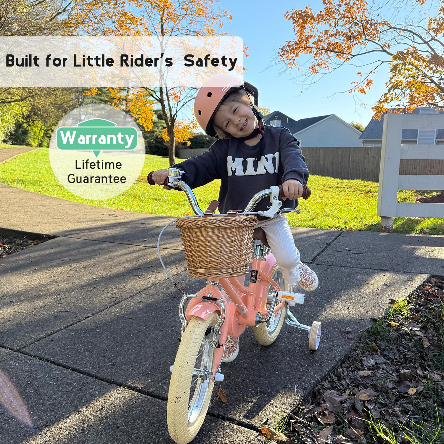 Glerc Little Molly training wheels attached illustrating balance support for beginners