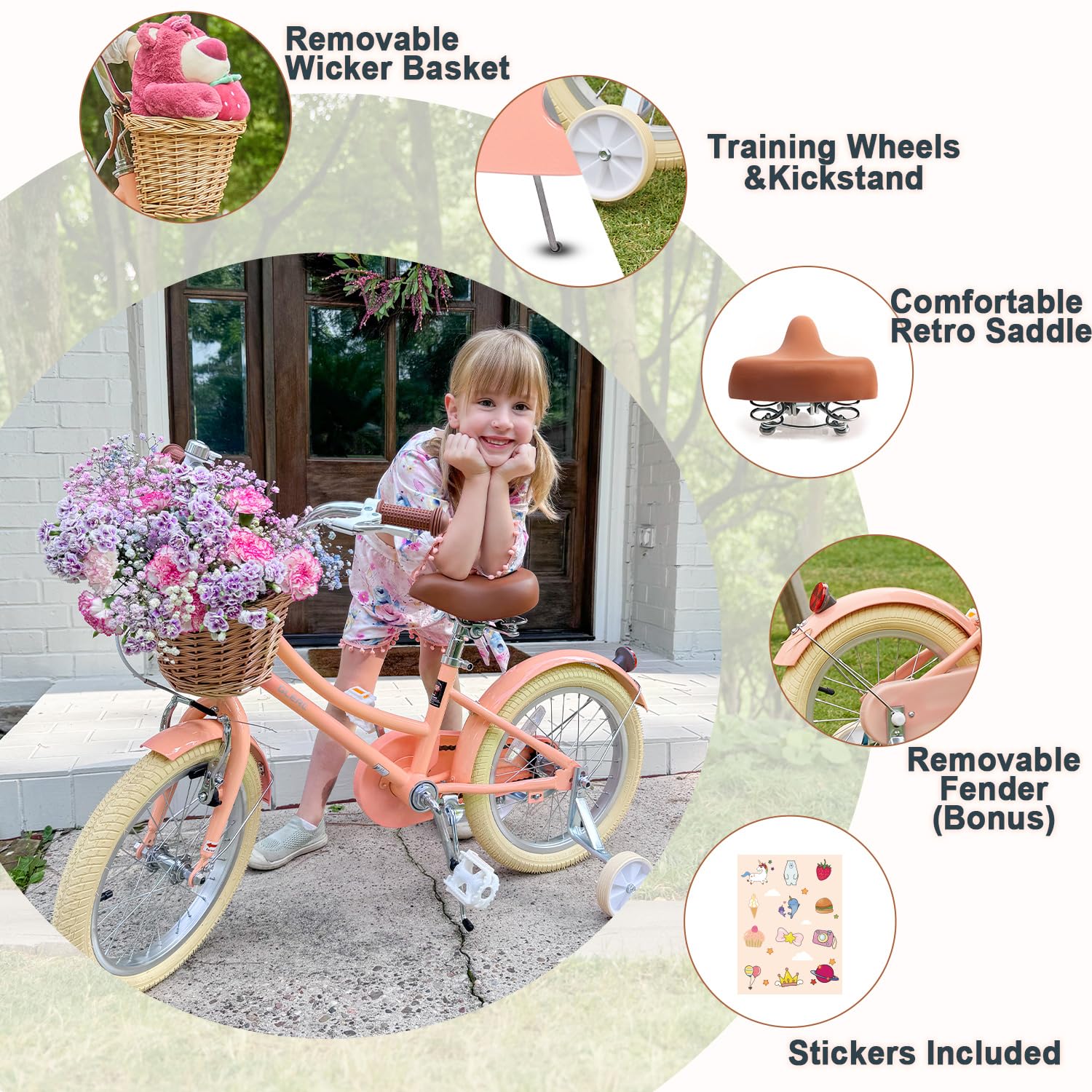 Glerc Little Molly wicker basket close-up with secure mount, convenient carry for toys