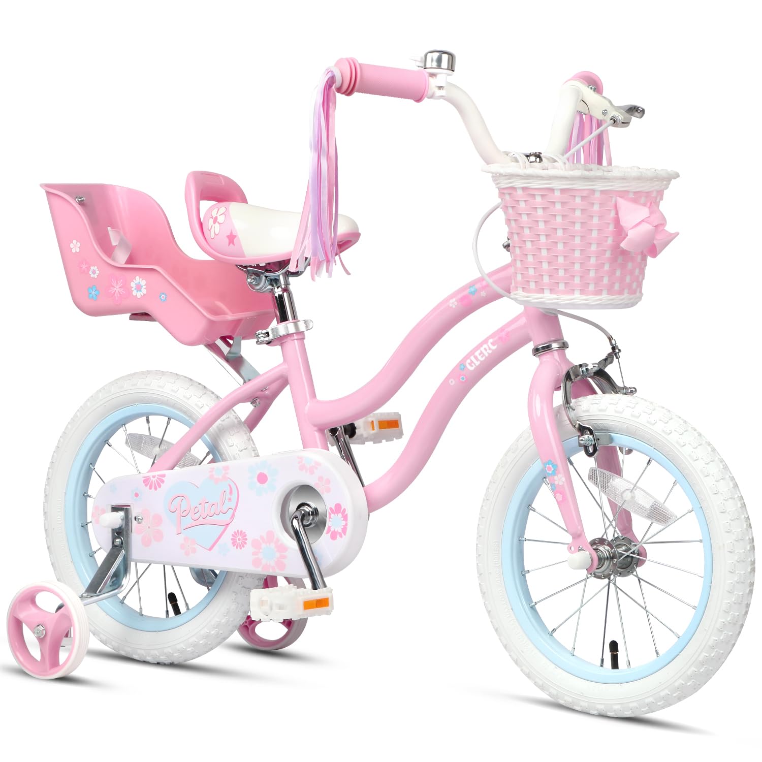 Glerc Petal front profile showing princess paint and basket for joyful rides