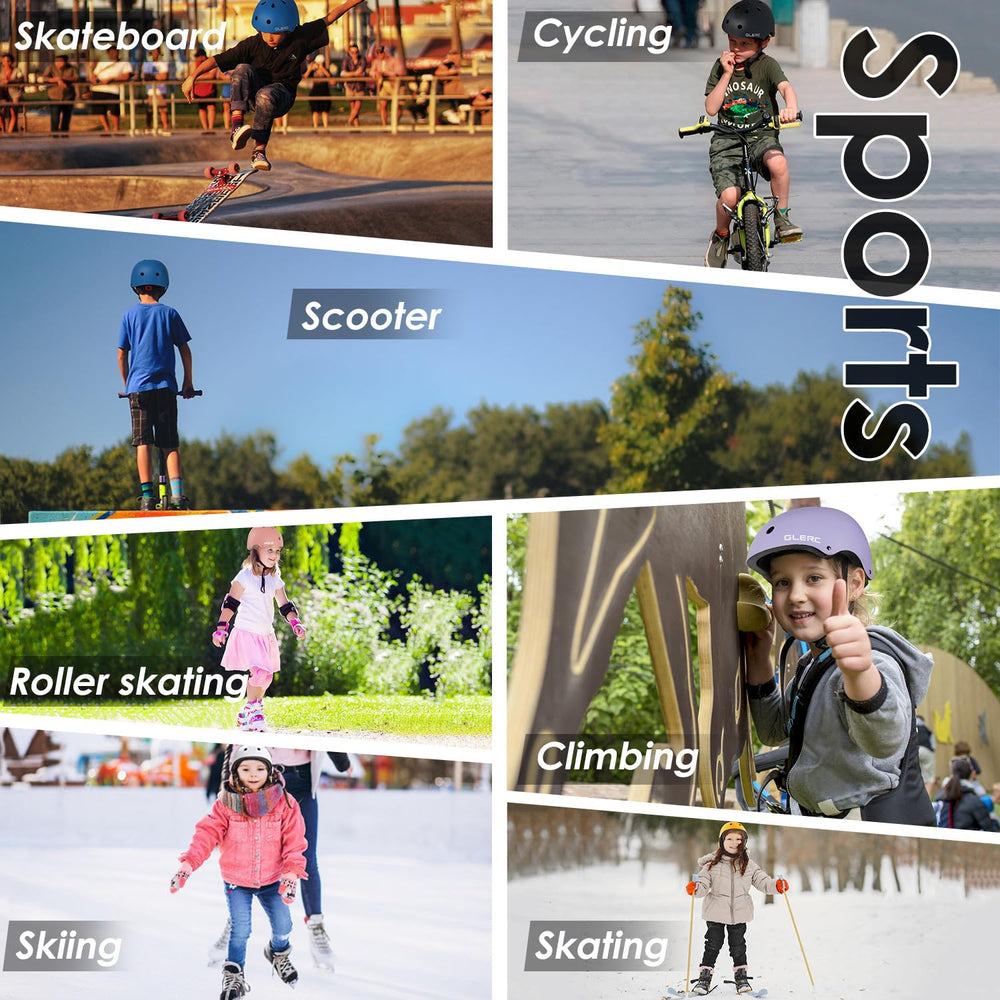 Glerc Warrior helmet size comparison graphic showing S size fit for toddlers