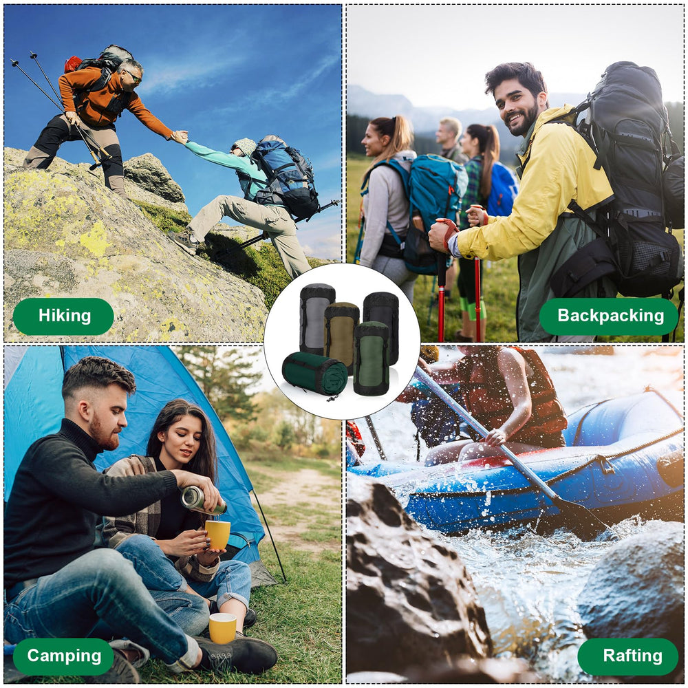 GliCraft lifestyle camping scene with compressed sacks ready for a hike