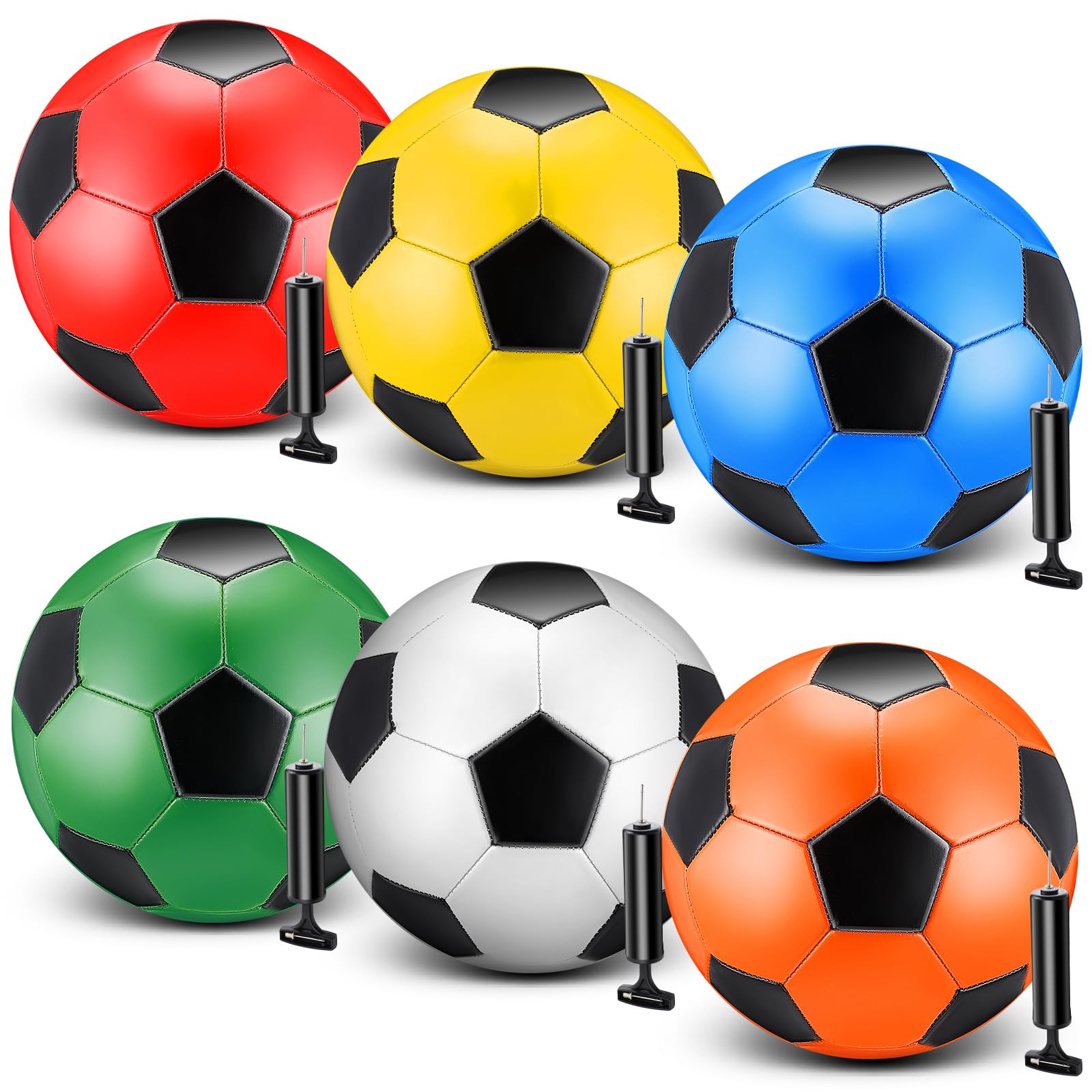 Glimin front packaging showing six colorful Size 5 balls and pumps for easy gifting