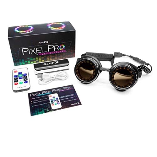 GloFX dark-tinted lenses close-up reducing glare while showcasing LED clarity