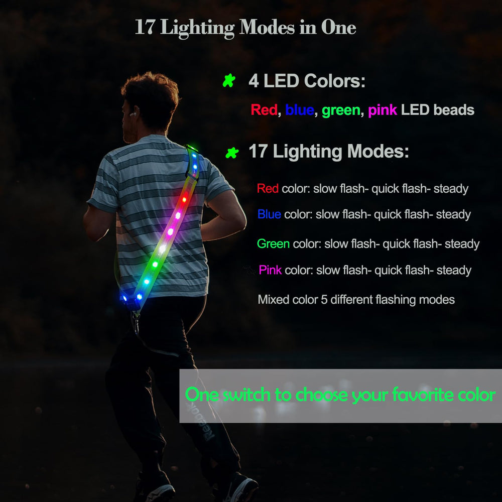 Glovion close-up of LED beads and reflective mesh highlighting durable visibility