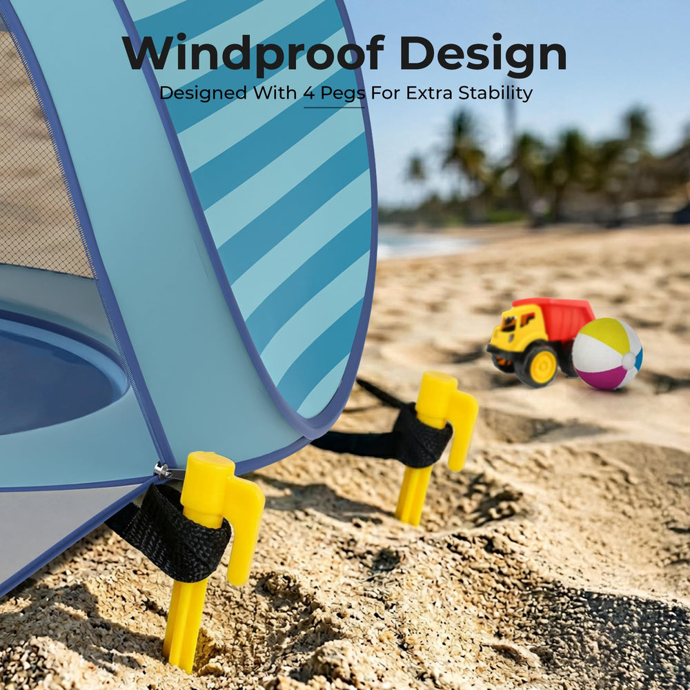 GLOW BY PARIS size comparison next to beach towel showing compact portability benefit
