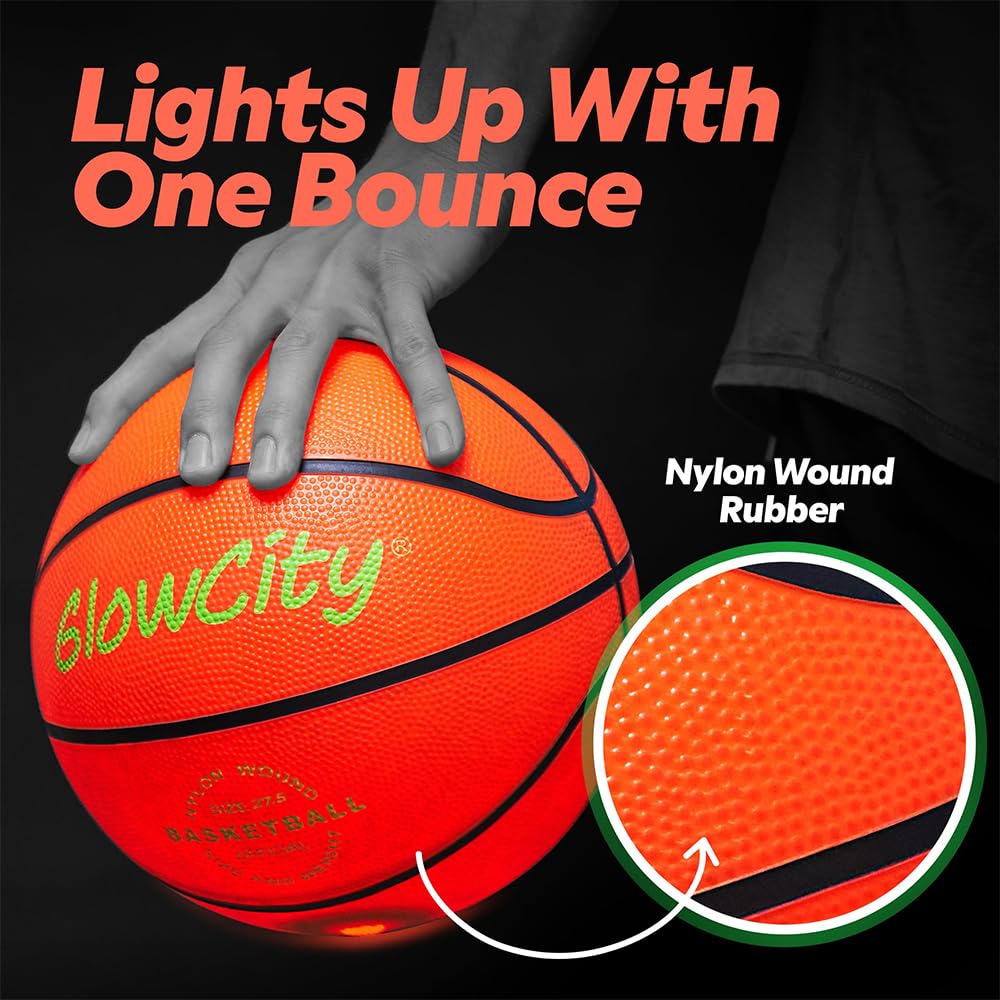 GlowCity ball bouncing mid-air demonstrating stable size-5 bounce and playability
