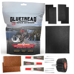 GlueTread front packaging showing kit contents and benefits