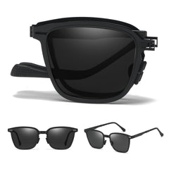 GMKATEYE front view of folded sunglasses showing compact portability and style