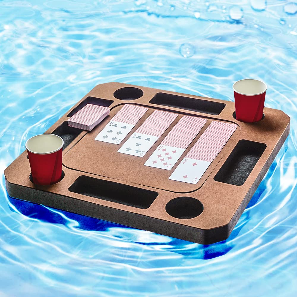GNYO floating game tray front view showing stable surface and cup wells for fun