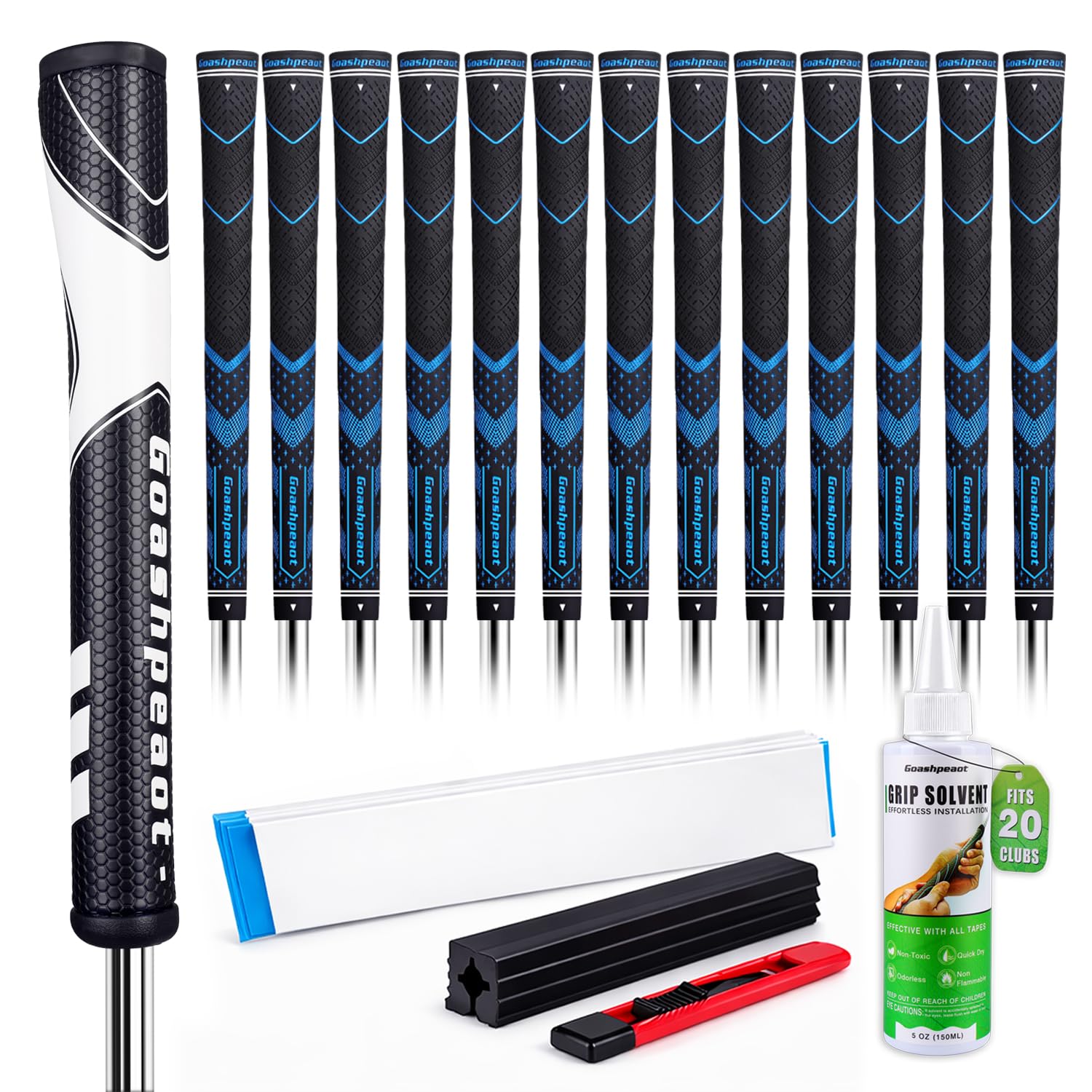 Goashpeaot front packaging showing complete 13-pack kit and putter grip benefit