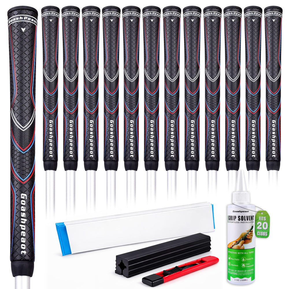 Goashpeaot front packaging showing 13-piece grip kit and accessories for quick regrip