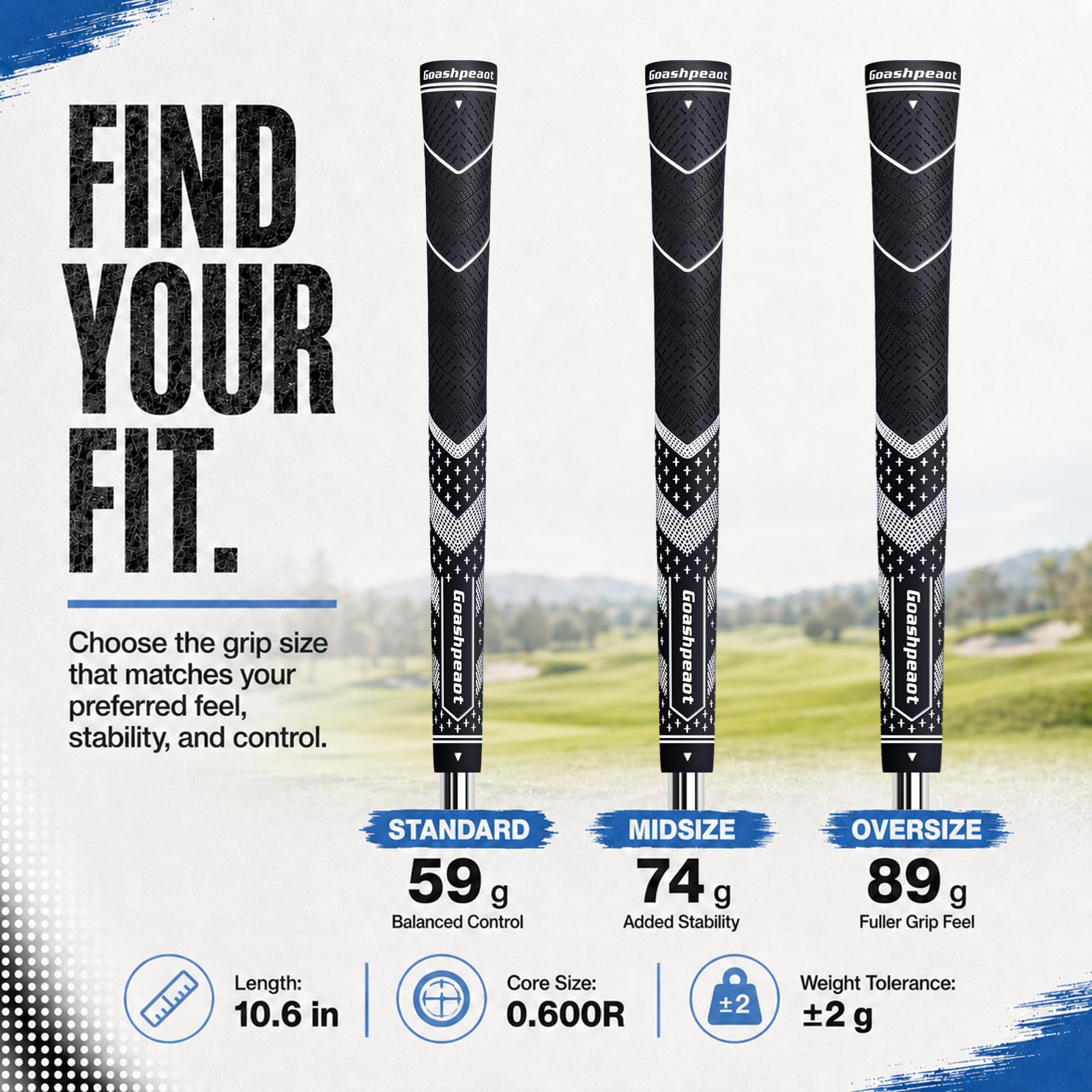 Goashpeaot lifestyle image on course illustrating confidence and grip stability