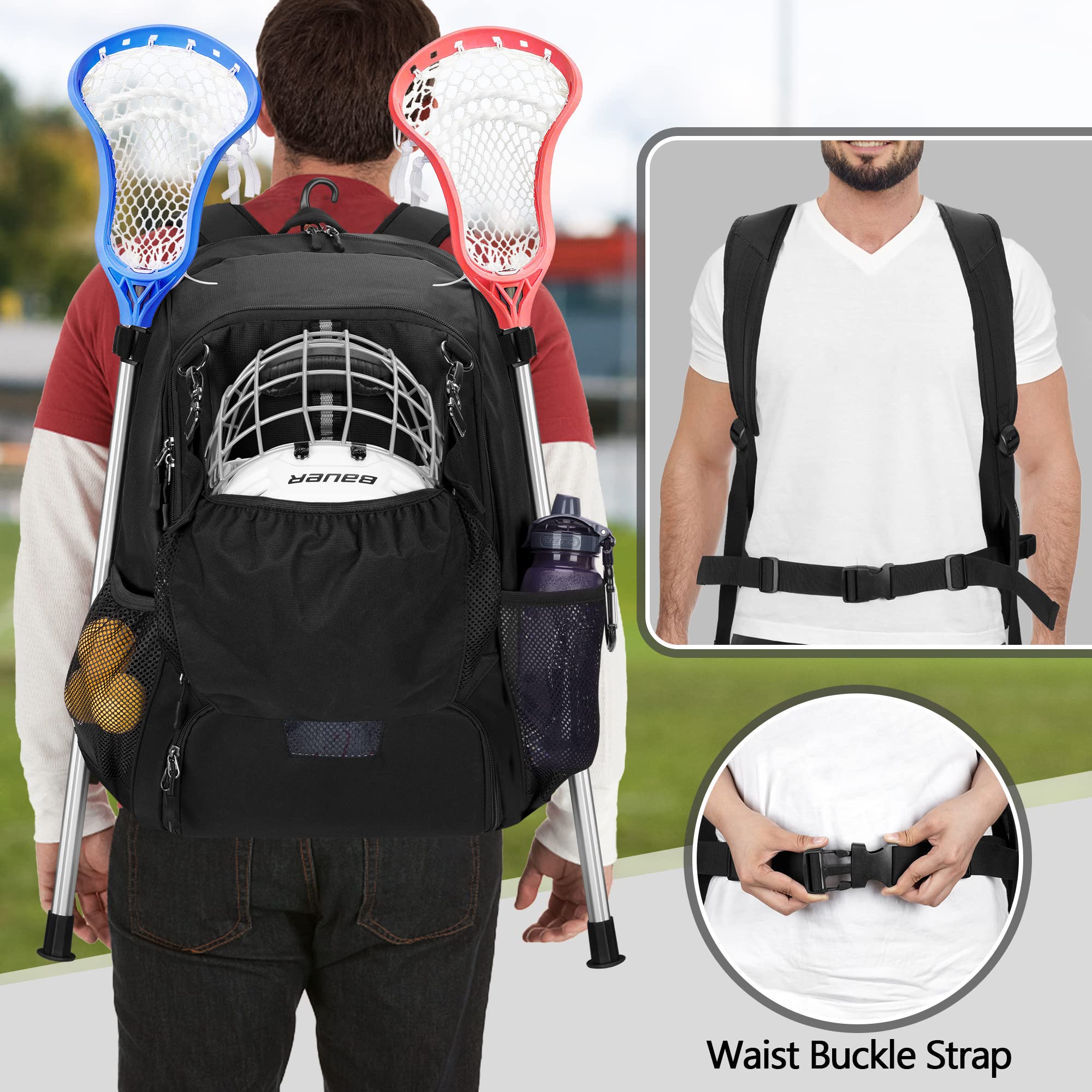 GOBUROS padded shoulder straps and ergonomic back cushion for comfortable carrying
