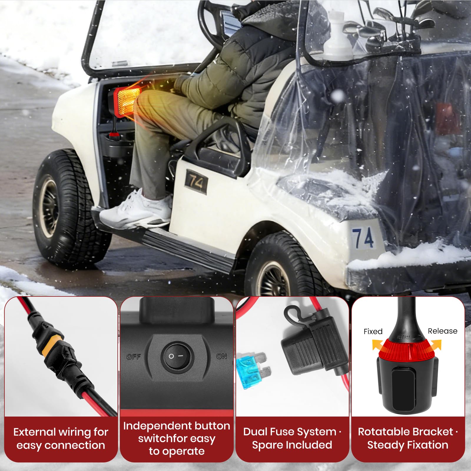 Gociean battery cable and waterproof inline fuse detail for safe connection