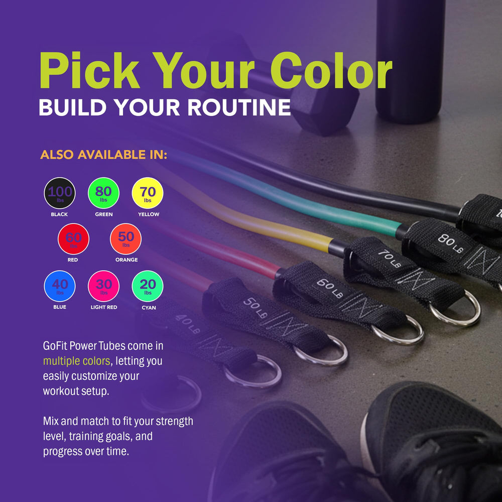 GoFit tube folded in gym bag illustrating portability and travel convenience