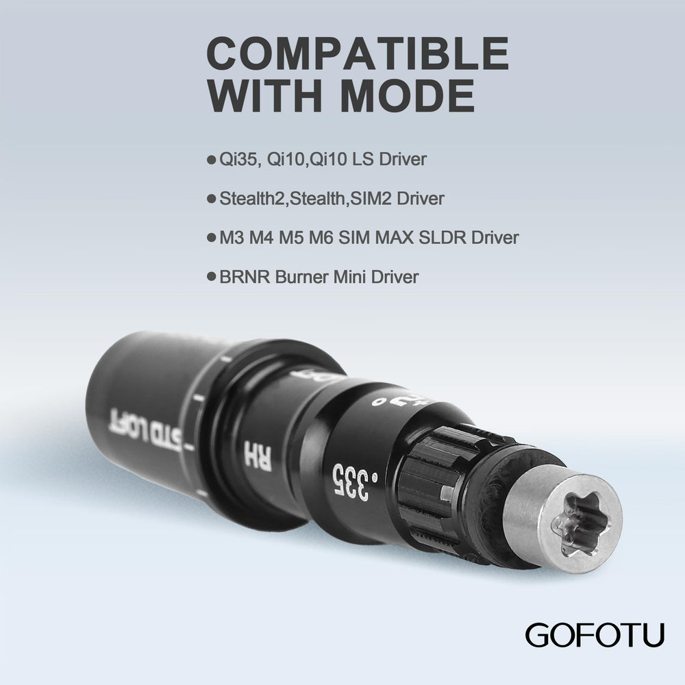Gofotu adapter installed in TaylorMade head illustrating correct fit and stable club assembly
