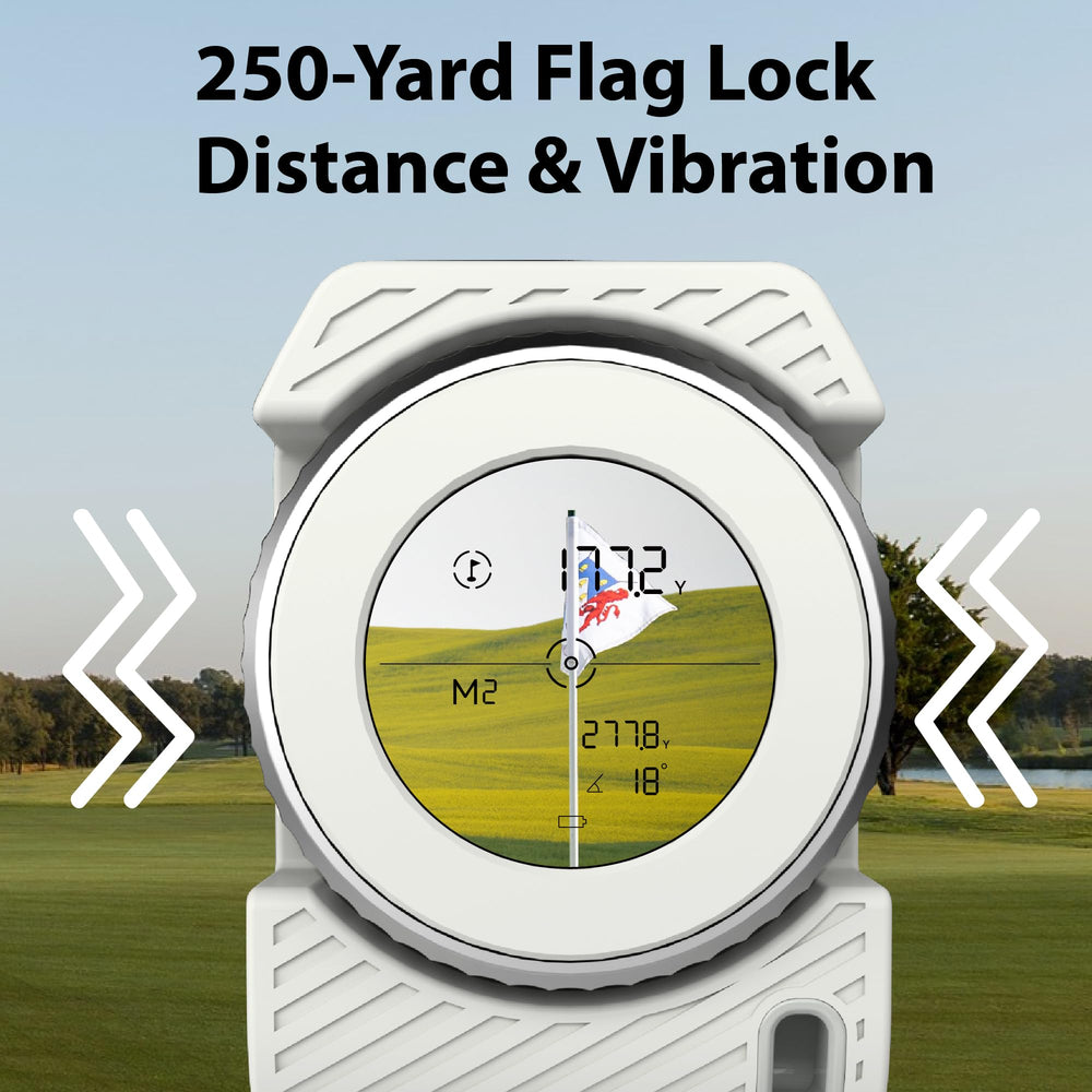 Gogogo Sport Vpro held in hand demonstrating lightweight carry benefit on course