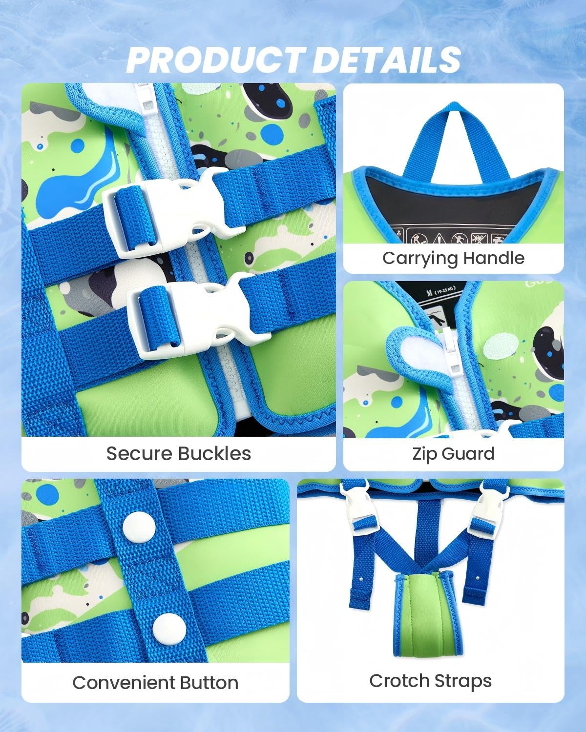 Gogokids child wearing vest in pool allowing free arm movement for lessons