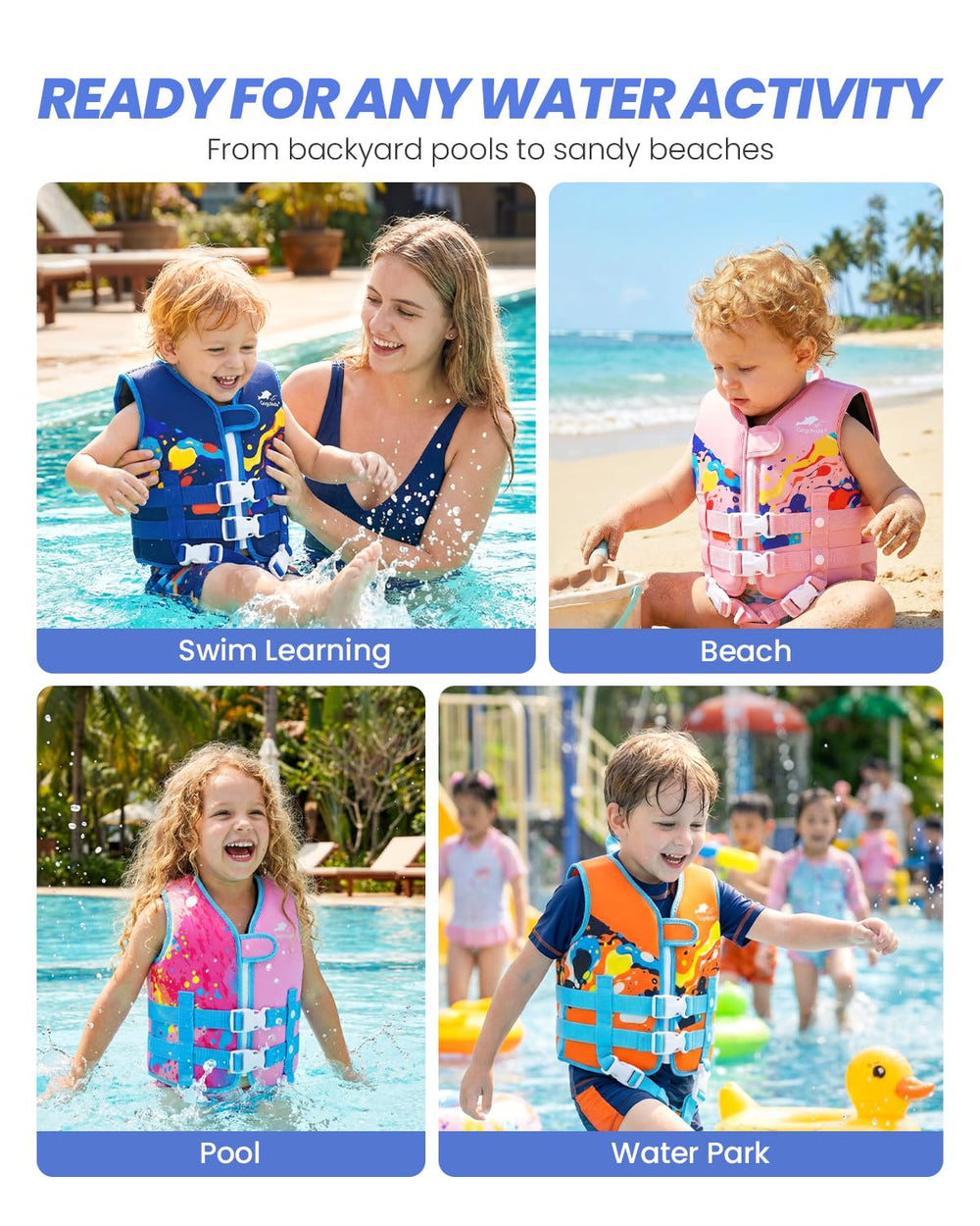 Gogokids reinforced neck grab handle detail for quick caregiver control