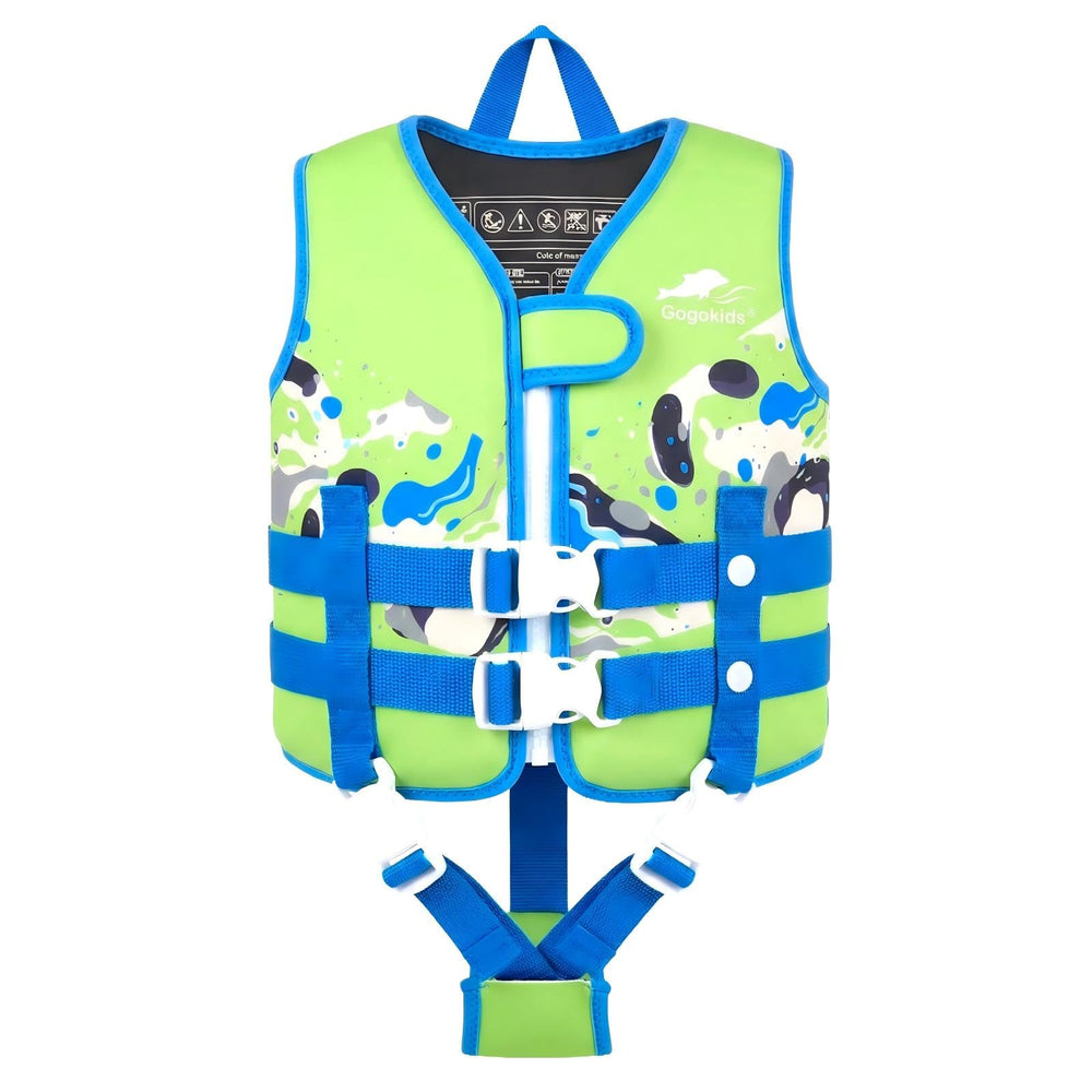 Gogokids vest next to toy to display size and fit for age guidance