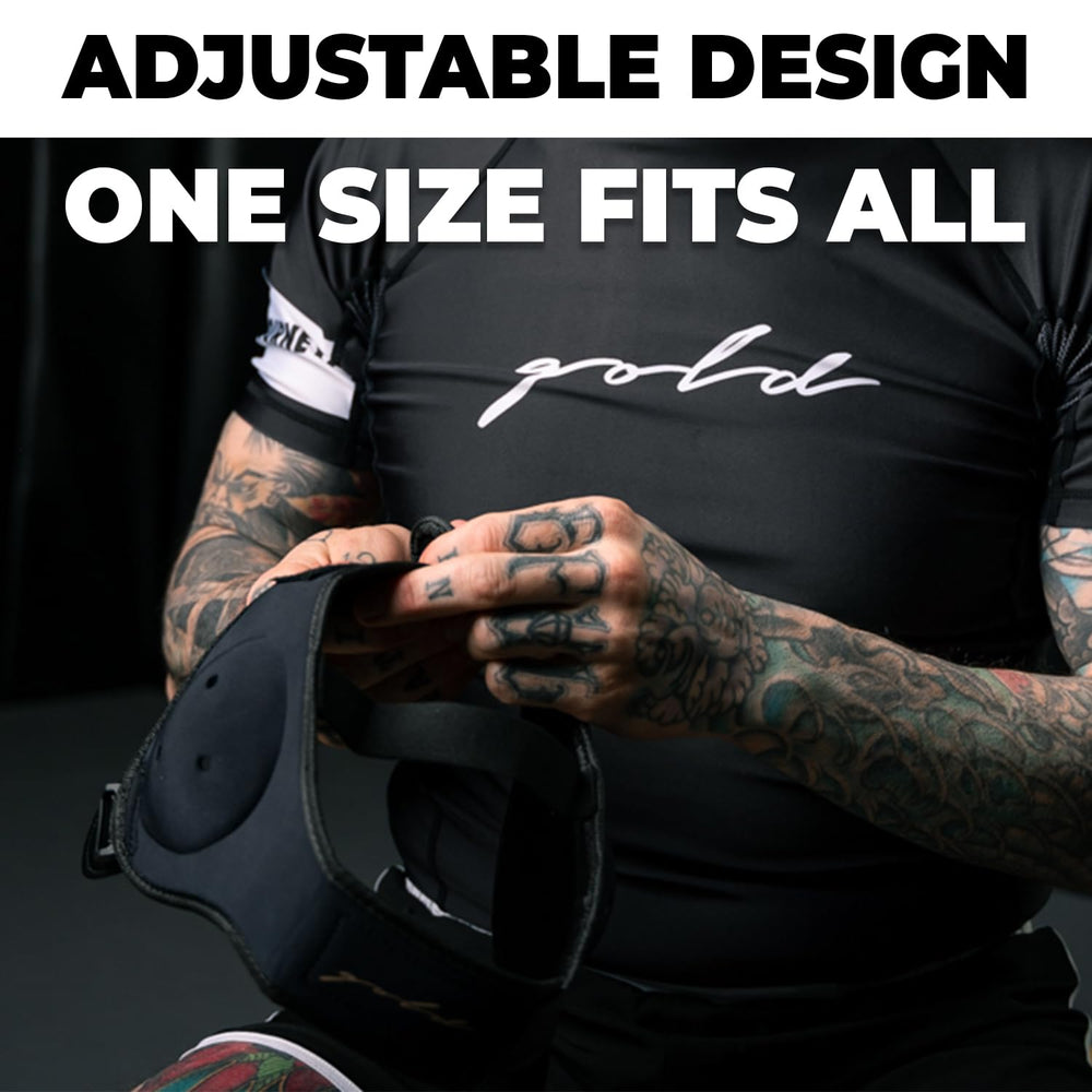 Gold BJJ closeup foam texture showing impact absorption benefit