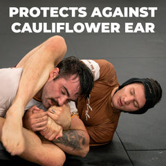 Gold BJJ side profile highlighting ear hole for hearing benefit