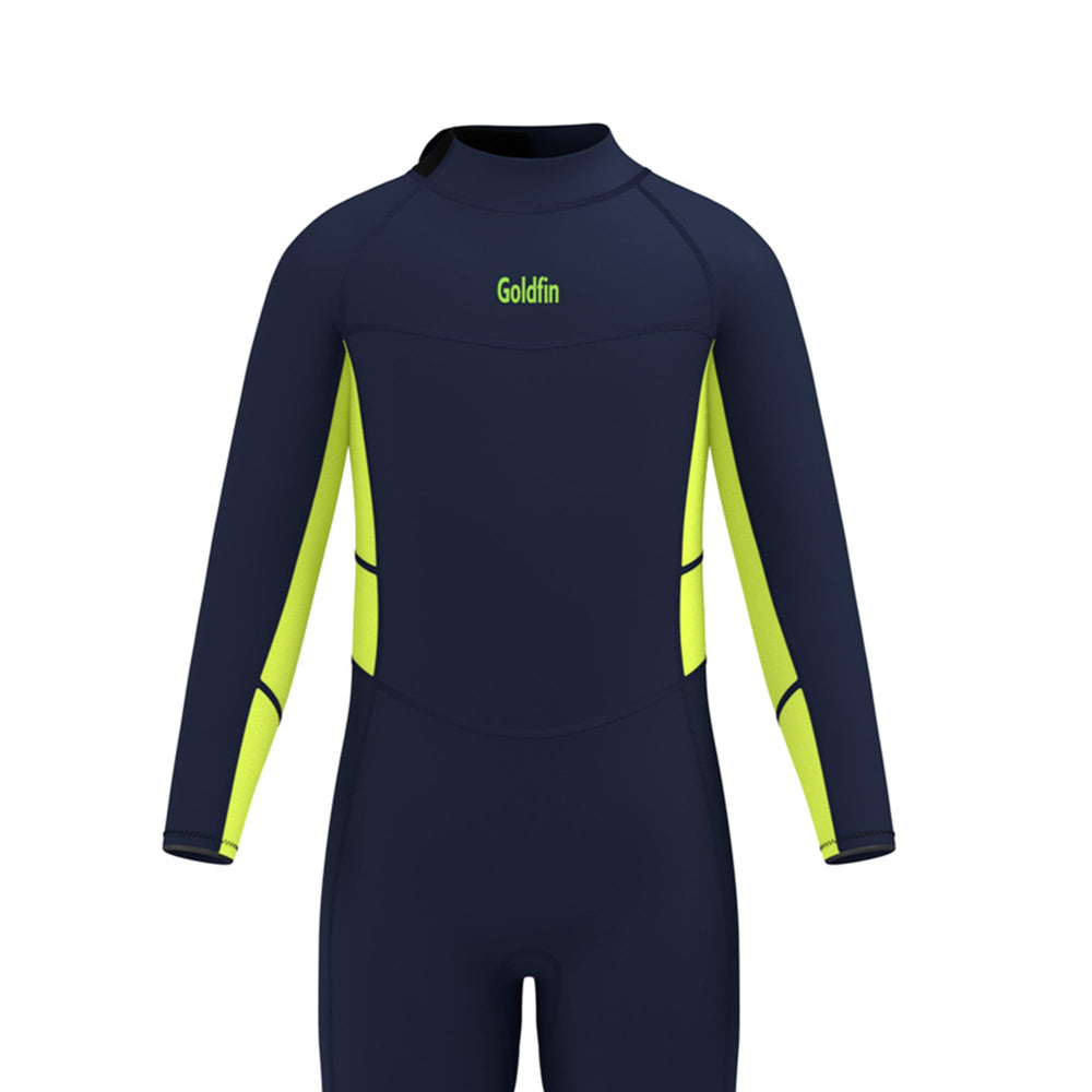 GoldFin back-zip detail close-up for easy entry and secure fit