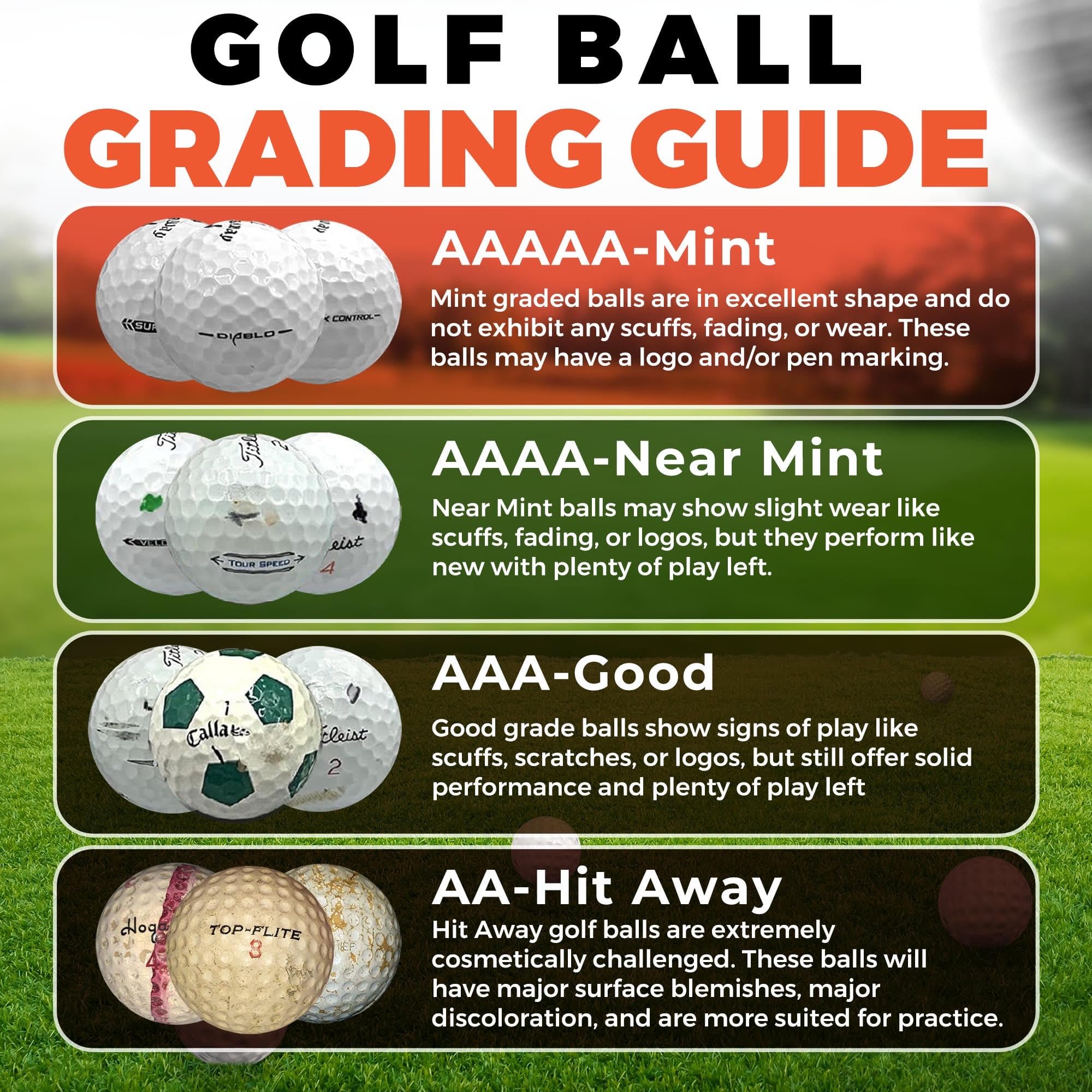 Golf Ball Monkey Bridgestone balls scattered on grass ready for range practice