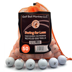 Golf Ball Monkey front packaging showing 50-count Bridgestone mix and value