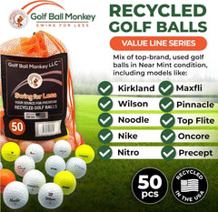 Golf Ball Monkey close-up of dimple pattern offering visible wear and reliable spin