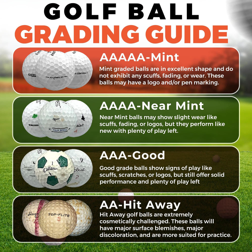 Golf Ball Monkey balls beside a ruler showing size and scale for selection clarity