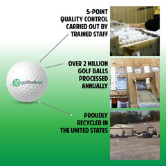 GolfBall Nut mesh bag filled with colorful used balls for convenient storage