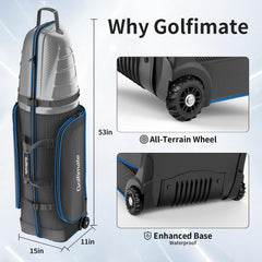 Golfimate zipper and reinforced stitching detail demonstrating durable closure