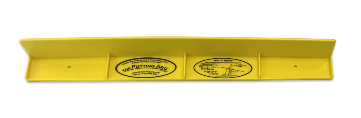 GolfTrainingAids Putting Arc T3 front view showing shape and bright golden yellow visibility