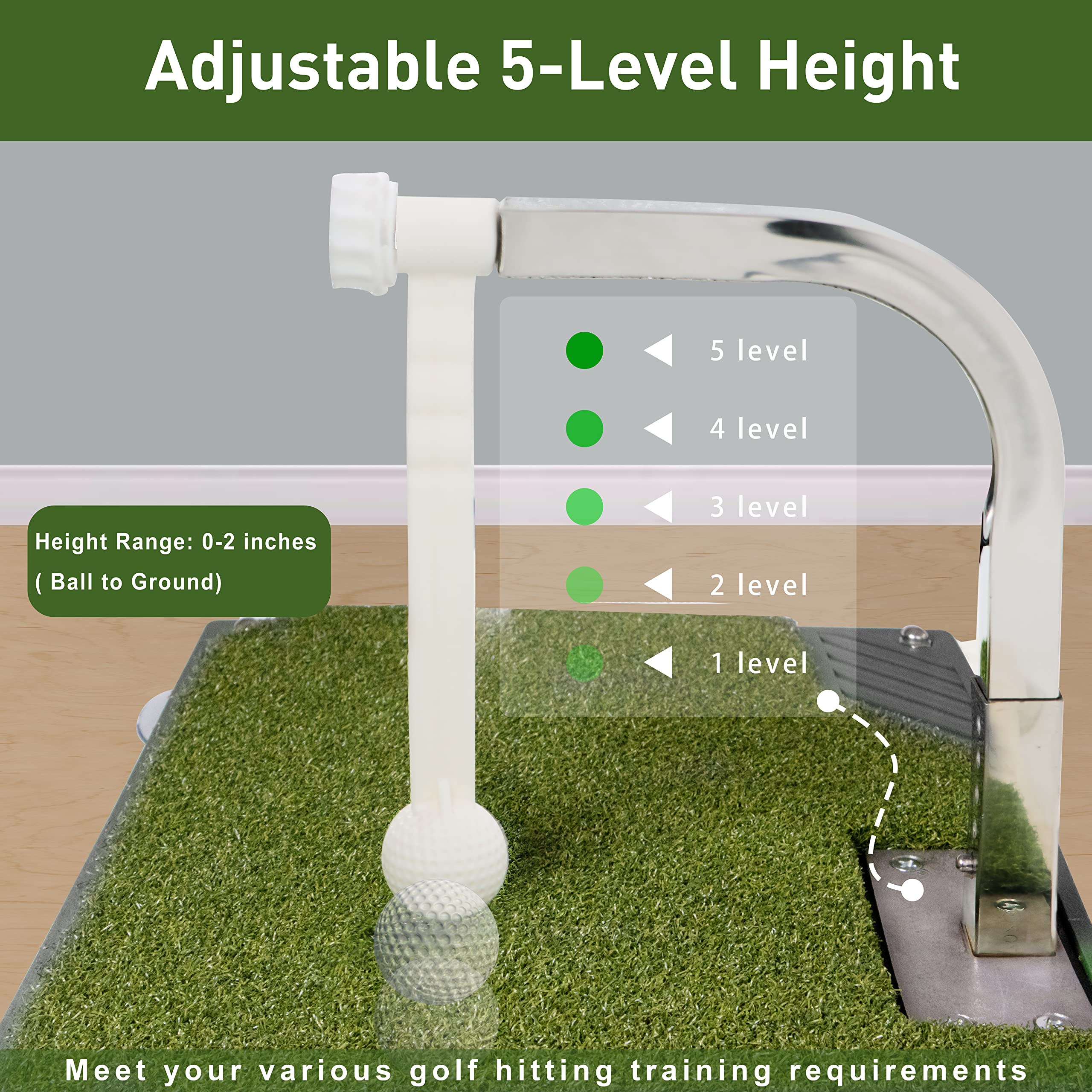 Golfupp base suction detail highlighting strong anchoring that prevents mat movement