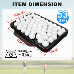Golfupp foam golf balls in tray ready for immediate safe practice