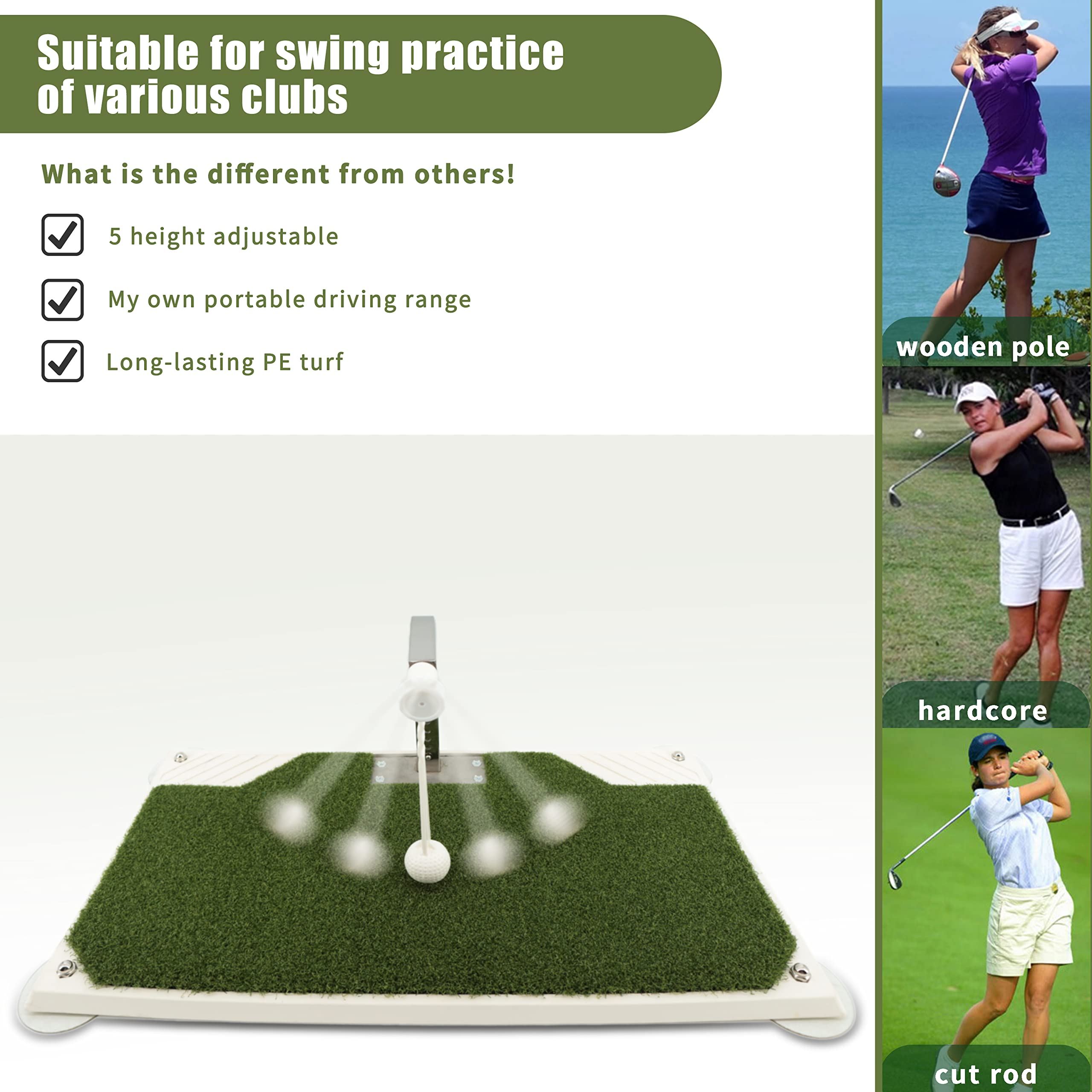 Golfupp player practicing indoors on mat illustrating quiet training benefit