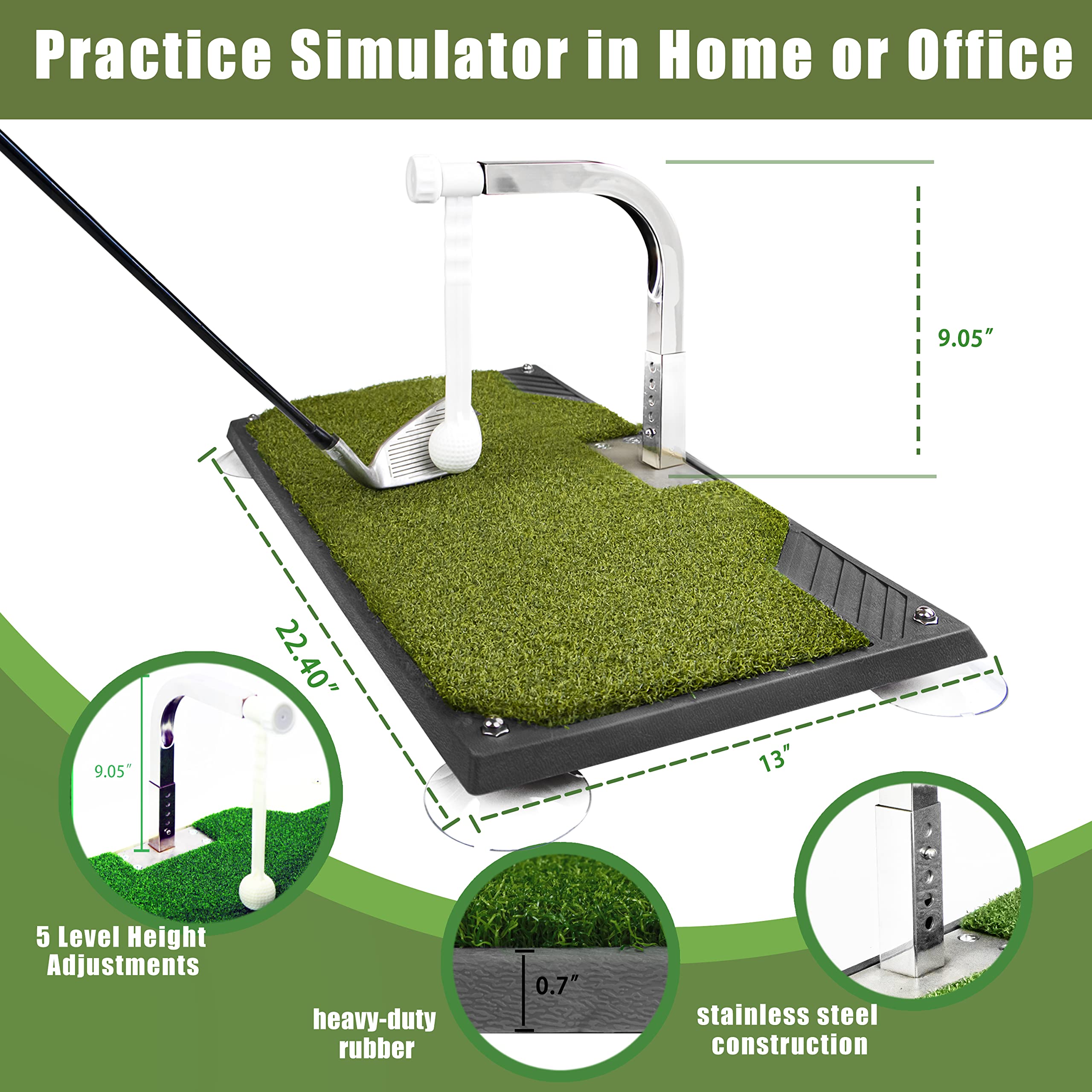 Golfupp turf close-up displaying PE surface texture for realistic ball feel and durability