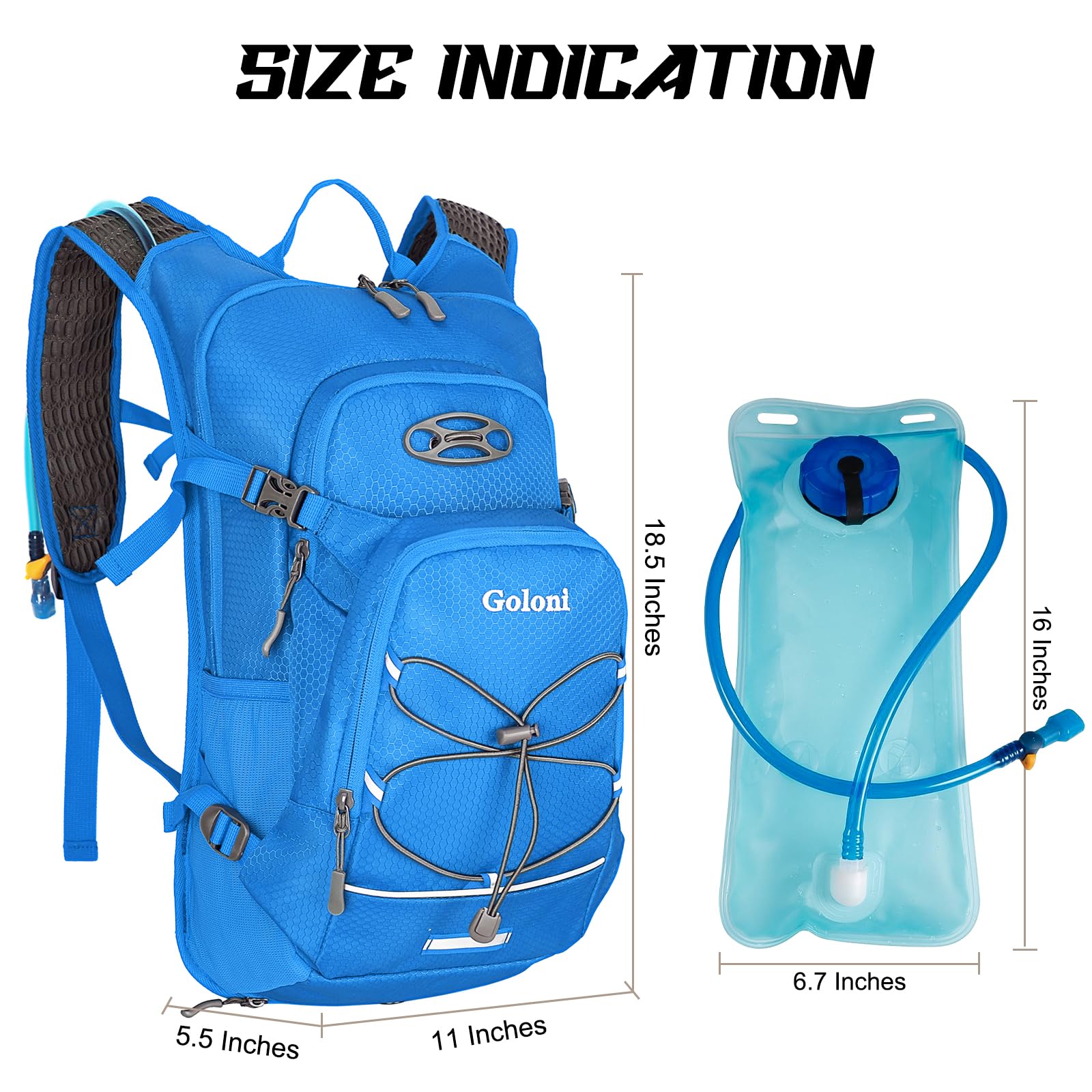 Goloni 2L PEVA water bladder close-up highlighting leak-proof design benefit