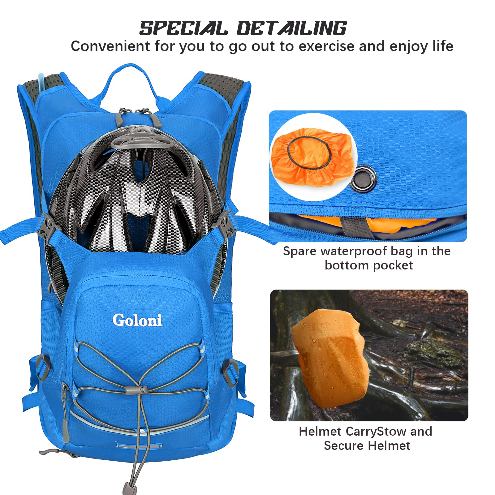 Goloni back panel and straps showing breathable padding and improved comfort