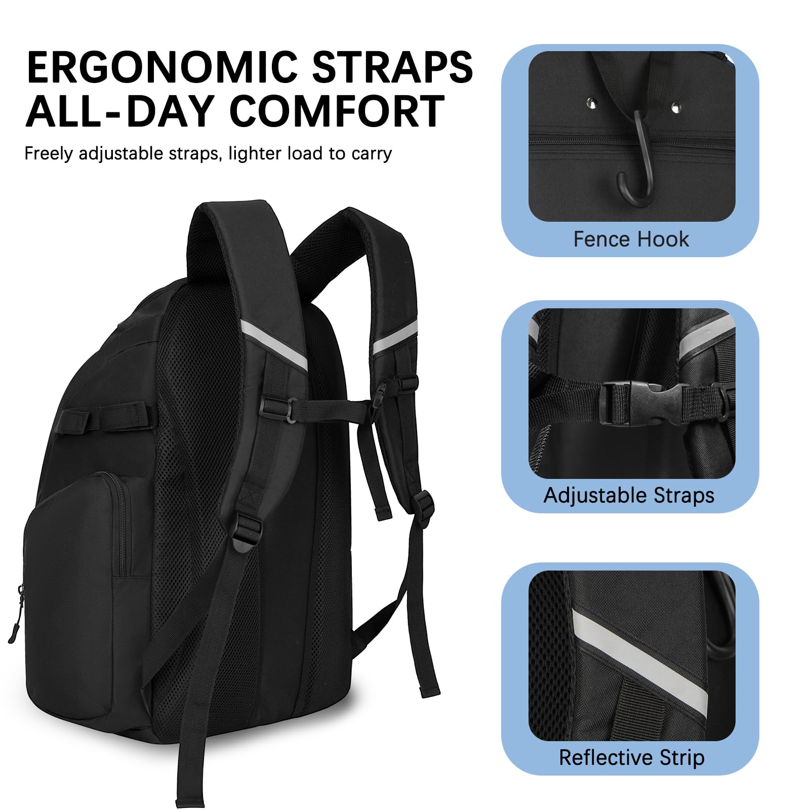 Goloni padded back panel and straps for comfort during long carries