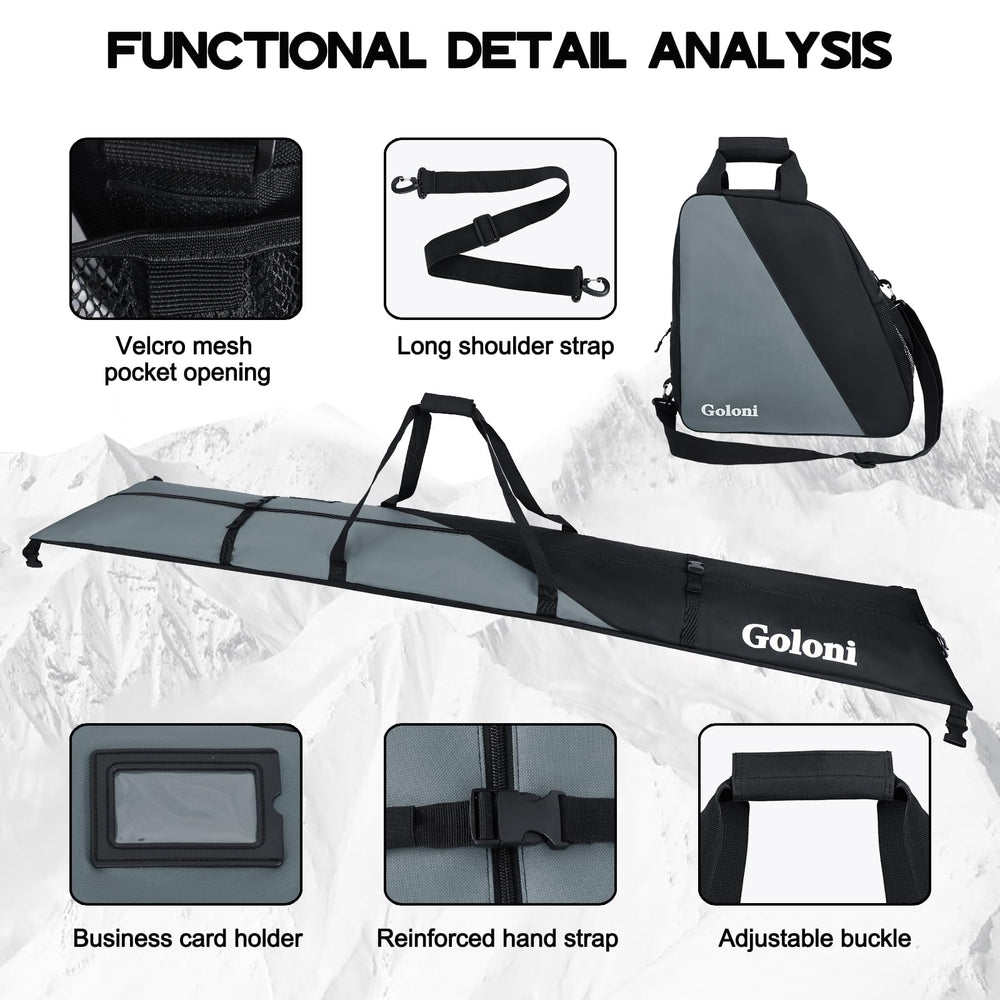 Goloni boot bag open with helmet and goggles showing organized storage and gear protection