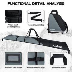 Goloni boot bag open with helmet and goggles showing organized storage and gear protection