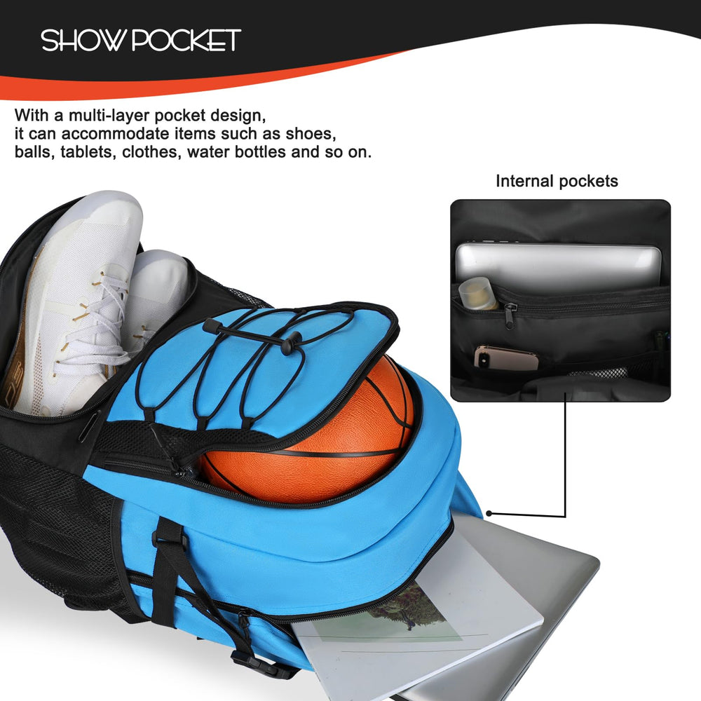 Goloni bottom shoe compartment open showing ventilated pocket to keep shoes drier