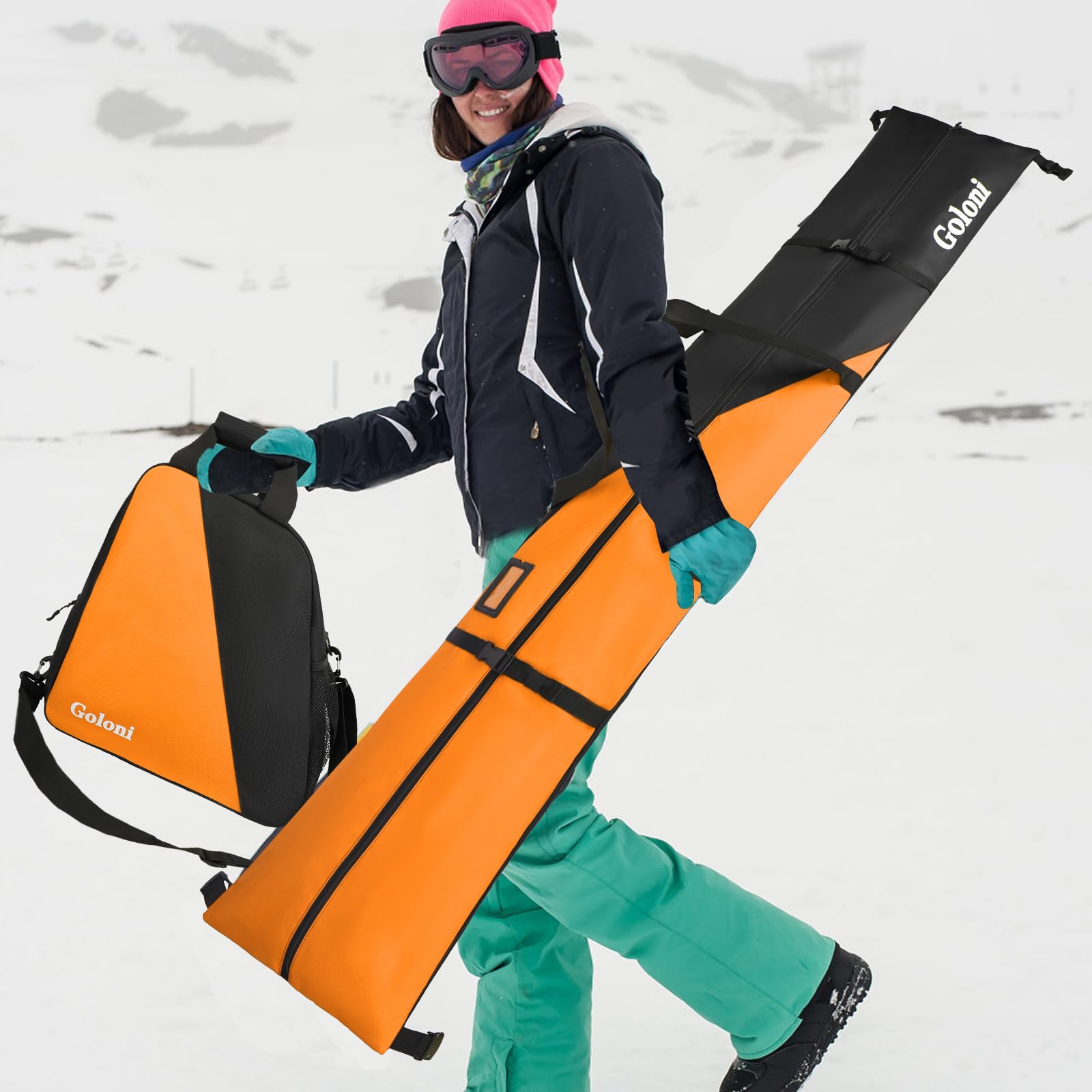 Goloni combo packed in car trunk demonstrating space-saving travel benefit