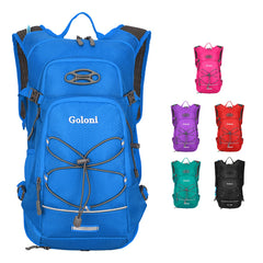 Goloni hydration backpack front view showing pockets and compact storage benefits