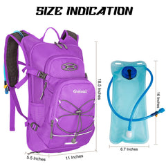 Goloni close-up of 2L PEVA hydration bladder highlighting leak-resistant design
