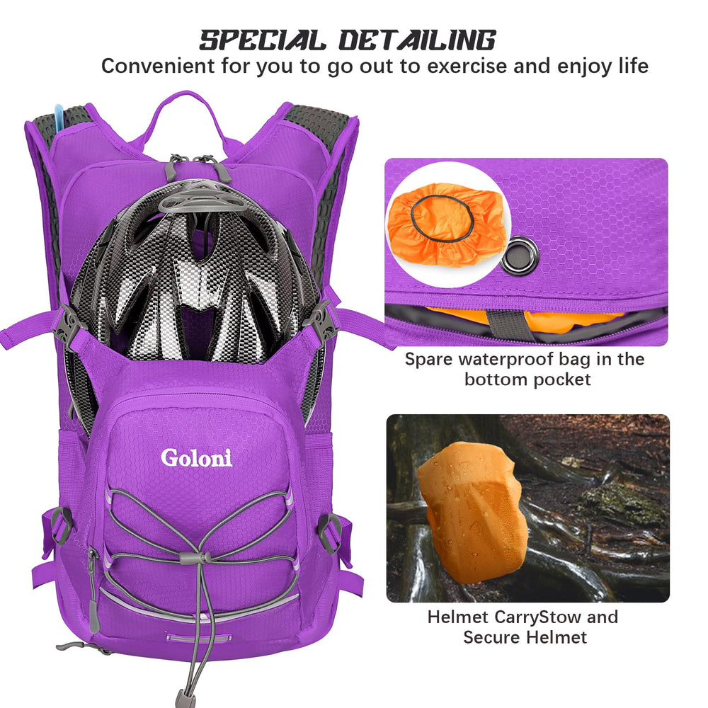 Goloni pack in use on trail demonstrating hands-free hydration and stability
