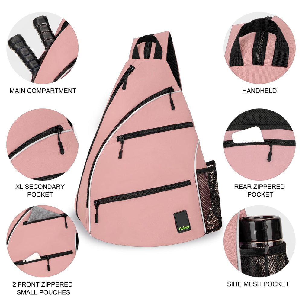 Goloni main compartment with paddles and balls kept secure and accessible