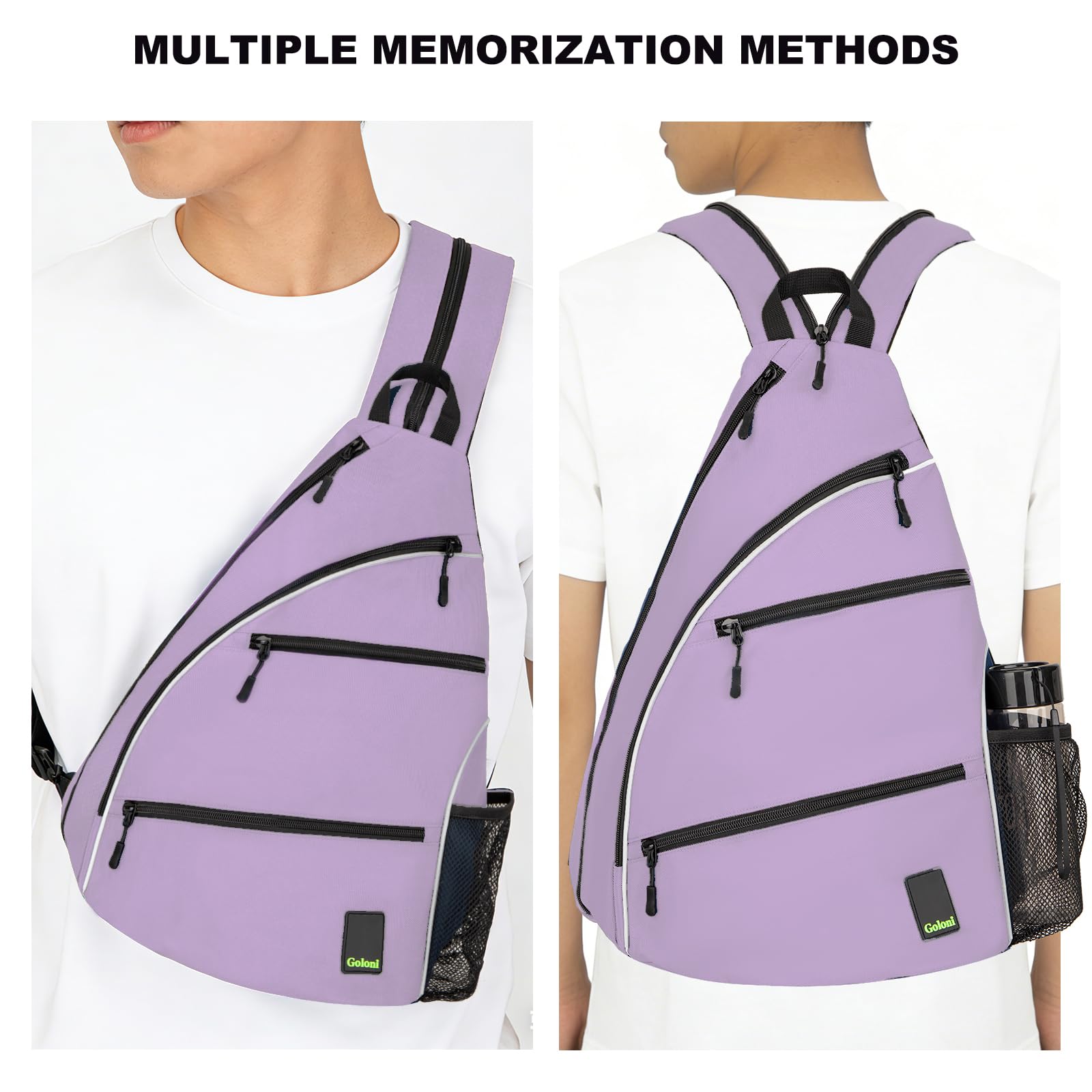 Goloni bag beside paddles and balls showing real-world size and capacity